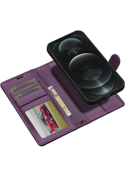 IPhone 11 Için Flip Case Pro Max Bölünmüş Deri Cüzdan Telefon Kapak 2 In 1 Pu (Yurt Dışından)