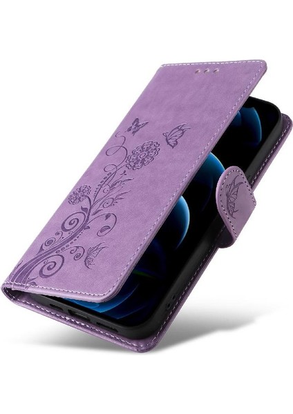 IPhone 13 Için Flip Case Pro Deri Flip Çiçek Cardyuvaları (Yurt Dışından)