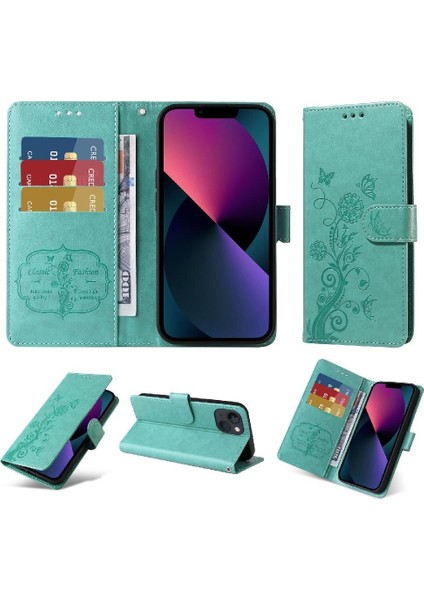 IPhone 13 Için Flip Case Çiçek Çevirme Deri Kart Yuvaları (Yurt Dışından) fırsatları