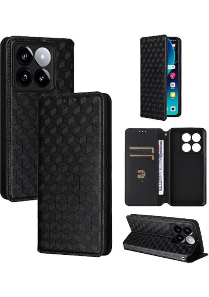 Xiaomi 14T Manyetik Kapatma Kart Yuvaları Için Flip Case Tutucu 3D Desen (Yurt Dışından) modelleri