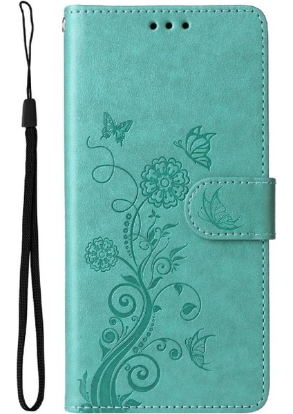 IPhone 15 Için Flip Case Artı Kart Yuvaları Çiçek Deri Flip (Yurt Dışından)