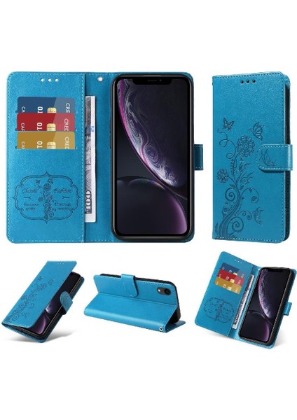 IPhone Xr Çiçek Deri Flip Kart Yuvaları Için Flip Case (Yurt Dışından)