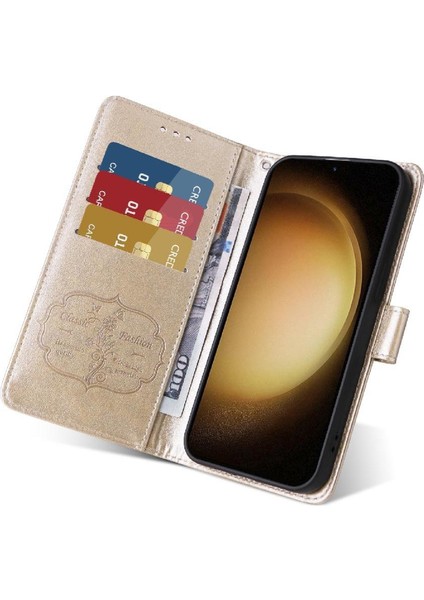 Samsung Galaxy S23 Deri Flip Kart Yuvaları Çiçek Için Flip Case (Yurt Dışından) modelleri