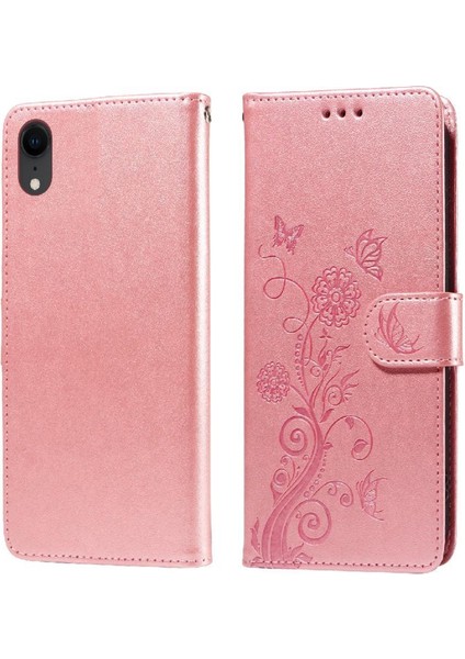 IPhone Xr Çiçek Deri Flip Kart Yuvaları Için Flip Case (Yurt Dışından)