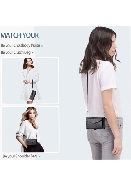 Cüzdan Crossbody Kılıf IPhone 12 Için Pro Fermuar Faturaları Yuvası Cüzdan Kılıf (Yurt Dışından)