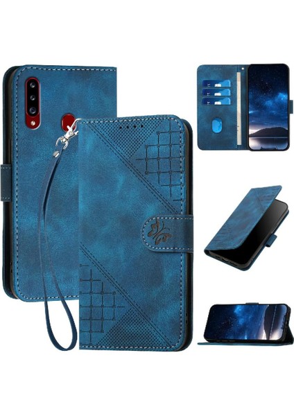 Samsung Galaxy A20S Yüksek Kalite Deri Telefon Kılıfı Için Flip Case Kabartmalı (Yurt Dışından)