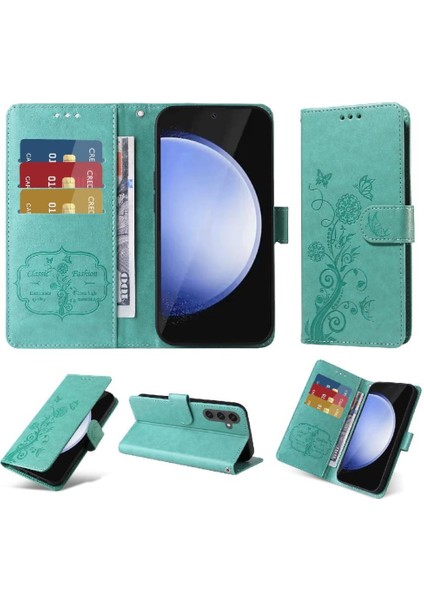 Samsung Galaxy S24 Fe Flip Cardyuvaları Çiçek Deri Için Flip Case (Yurt Dışından)