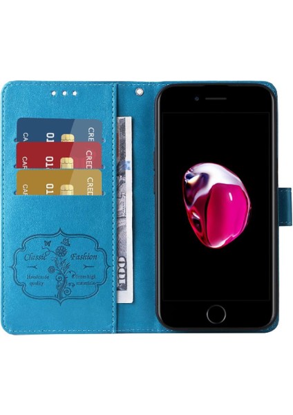 IPhone 6 Için Flip Case Artı Deri Kart Yuvaları Flip Çiçek (Yurt Dışından)