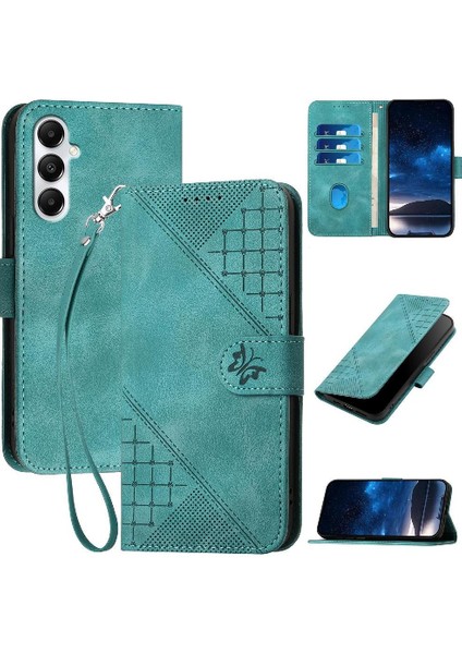 Samsung Galaxy A05S Kabartmalı Kelebek Yüksek Kaliteli Deri Için Flip Case (Yurt Dışından)