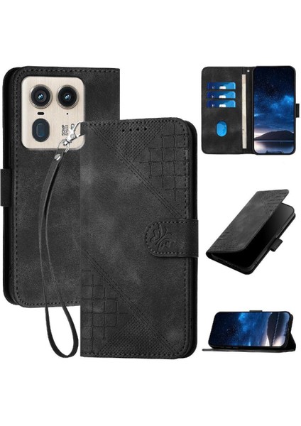 Motorola Moto X50 Ultra Kabartmalı Kelebek Yüksek Kalite Kılıf Için Flip Case (Yurt Dışından)
