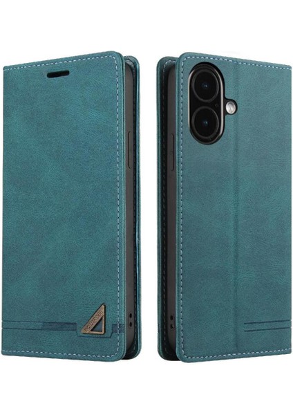 IPhone 16 Için Kılıf Premium Deri Premium Deri Kickstand Iki Kart (Yurt Dışından)