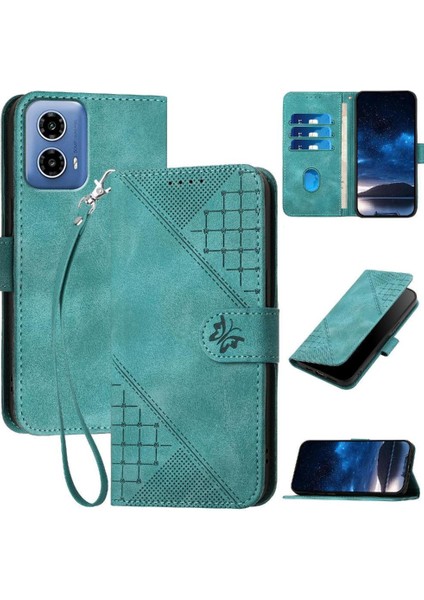 Motorola Moto G34 ve Ayrılabilir El ile Kredi Kartı Yuvası Için Flip Case (Yurt Dışından)