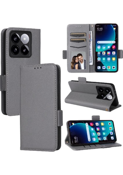 Xiaomi 14T Pro Için Flip Case Kart Yuvaları Tutucu Cüzdan Pu Deri Yan (Yurt Dışından)