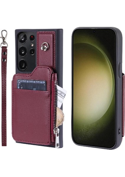 Samsung Galaxy S22 Ultra 5g Için Cüzdan Kılıf Flip Folio Kılıf 3 Büyük Kart (Yurt Dışından)