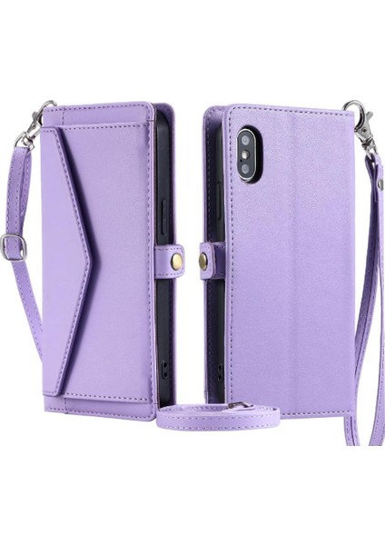 Cüzdan Crossbody Durumda IPhone Xs Max Rfıd Engelleme Fermuar Faturaları Yuvası (Yurt Dışından)