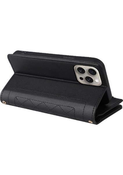 IPhone 15 Için Flip Case Pro Max Darbeye Kart Yuvaları Cüzdan Kayış (Yurt Dışından)