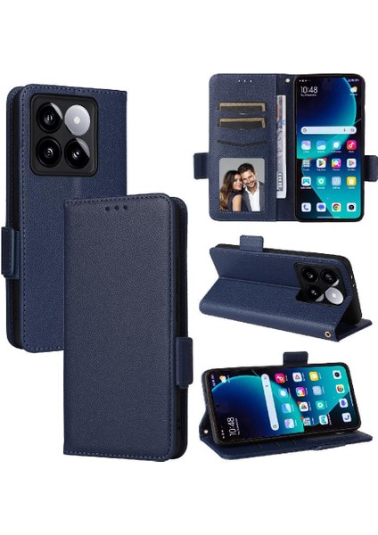 Xiaomi 14T Manyetik Pu Deri Yan Toka Cüzdan Kart Yuvaları Için Flip Case (Yurt Dışından)