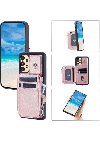 Cüzdan Kılıf Samsung Galaxy A54 5g Rfıd Engelleme Pu Deri 3 Büyük (Yurt Dışından)