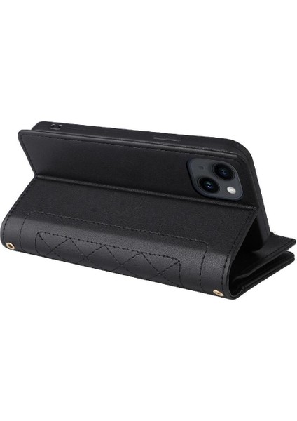 IPhone 15 Için Flip Case Artı Darbeye Cüzdan Kart Yuvaları Kayış (Yurt Dışından)