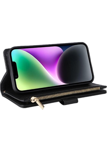 IPhone 15 Için Flip Case Artı Darbeye Cüzdan Kart Yuvaları Kayış (Yurt Dışından)