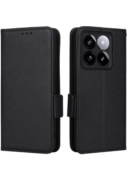 Xiaomi 14T Manyetik Pu Deri Yan Toka Cüzdan Kart Yuvaları Için Flip Case (Yurt Dışından)