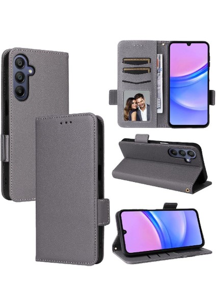 Samsung Galaxy A16 Için Flip Case Yan Toka Manyetik Cüzdan Kart Yuvaları Pu (Yurt Dışından)