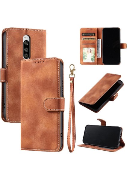 Sony Xperia 1 Için Flip Case Bilek Kayışı Kickstand Cüzdan Kart Yuvaları Pu (Yurt Dışından)