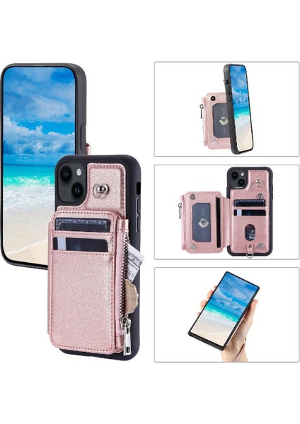 Cüzdan Kılıf IPhone 14 Artı Flip Folio Kılıf Pu Deri 3 Büyük Kart (Yurt Dışından)