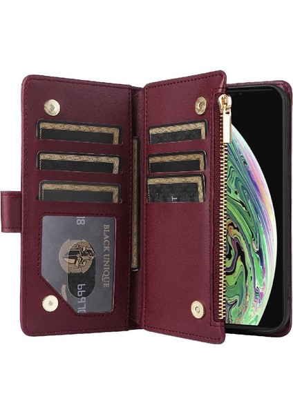IPhone Xs Max Kart Yuvaları Için Flip Case Cüzdan Kayış Darbeye (Yurt Dışından) modelleri
