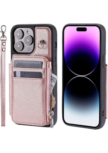 IPhone 13 Için Cüzdan Durumda Pro Rfıd Engelleme Pu Deri 3 Büyük Kart Çevirme (Yurt Dışından)