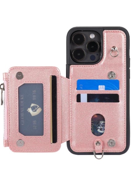 IPhone 13 Için Cüzdan Durumda Pro Rfıd Engelleme Pu Deri 3 Büyük Kart Çevirme (Yurt Dışından)