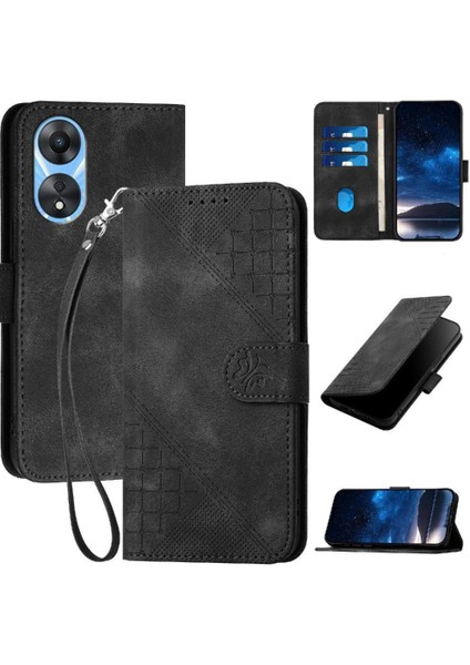 Oppo A78 4g Kabartmalı Kelebek Yüksek Kaliteli Deri Telefon Için Flip Case (Yurt Dışından)