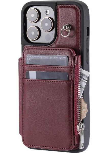 IPhone 15 Için Cüzdan Durumda Pro Rfıd Engelleme Flip Folio Kılıf Kickstand Pu 3 (Yurt Dışından)