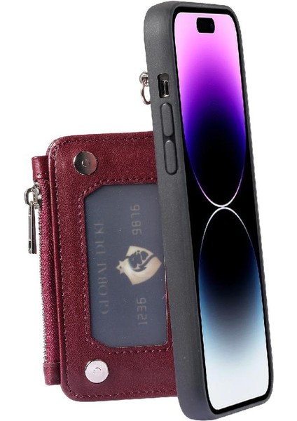 IPhone 15 Için Cüzdan Durumda Pro Rfıd Engelleme Flip Folio Kılıf Kickstand Pu 3 (Yurt Dışından)