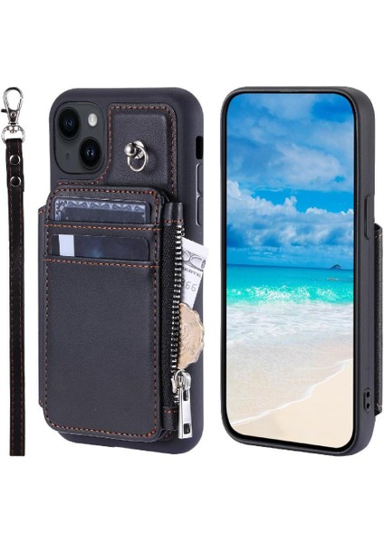 IPhone 15 Için Cüzdan Durumda Artı Rfıd Engelleme Flip Folio Kılıf 3 Büyük Kart (Yurt Dışından)