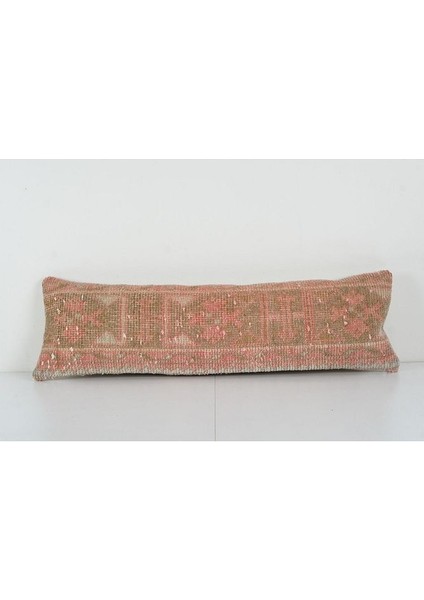 Kahverengi Renkli Geometrik El Dokuma Kilim Kırlent Kılıf 25 x 90 cm