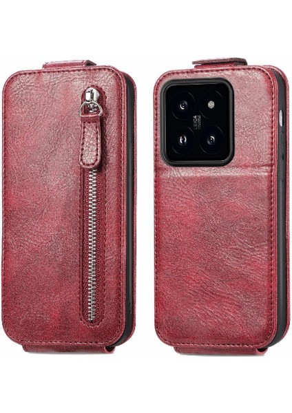 Fermuarlar Xiaomi 14T Pro Için Flip Case Zarif Iş Kapak Çevirin Cüzdan (Yurt Dışından)