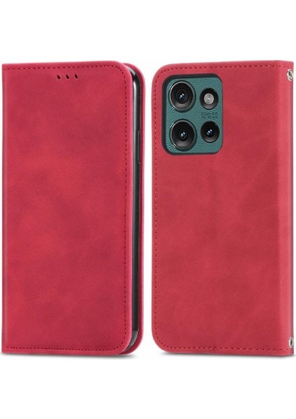 Mays Home1 Motorola Kenar 2024 Deri Kılıf Için Flip Case Darbeye Cüzdan Basit (Yurt Dışından)