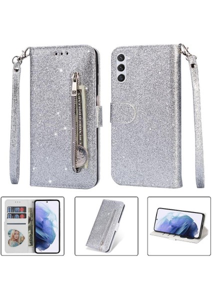 Samsung Galaxy S24 Artı Manyetik Kapatma Pu Kılıf Için Fermuarlı Cebi Durumda (Yurt Dışından)