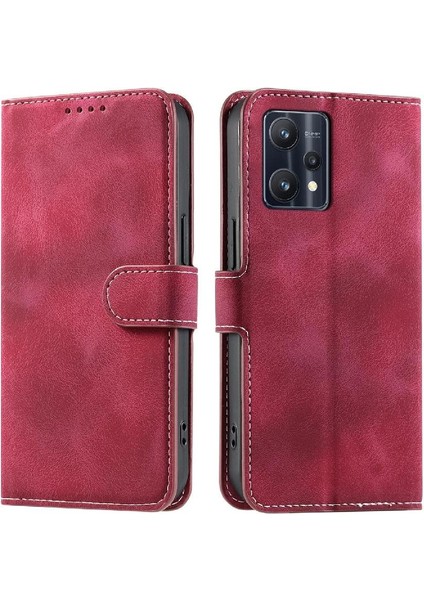 Realme 9 Pro Bilek Kayışı Kickstand Pu Deri Cüzdan Kartı Için Flip Case (Yurt Dışından)