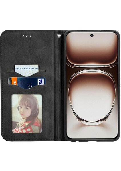 Oppo A3 Pro Cüzdan Deri Kılıf Için Flip Case Basit Iş Darbeye (Yurt Dışından)