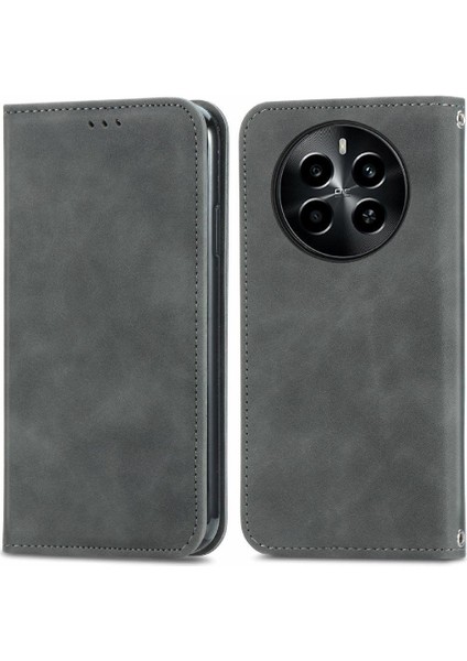 Realme 13 Pro Için Flip Case Basit Iş Cüzdan Deri Kılıf Kapak Çevirin (Yurt Dışından)