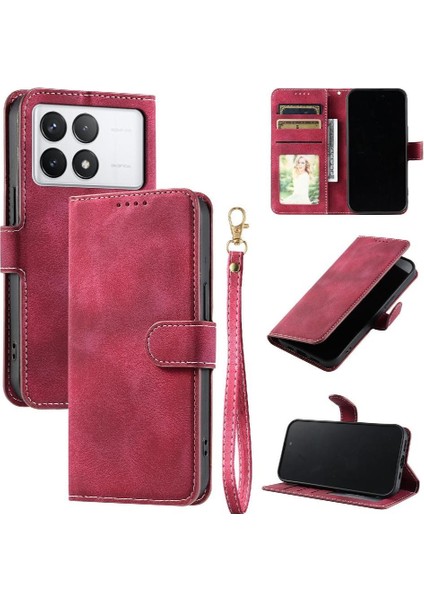 Xiaomi Poco X6 Pro Cüzdan Kart Yuvaları Için Flip Case Pu Deri Manyetik (Yurt Dışından)