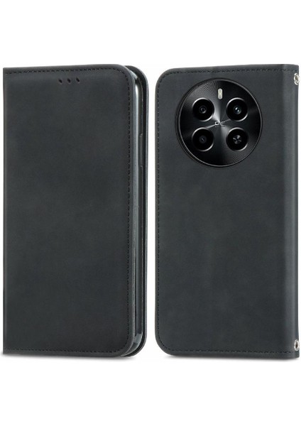 Realme 13 Deri Kılıf Için Flip Case Basit Iş Cüzdan Kapak Çevirin (Yurt Dışından)