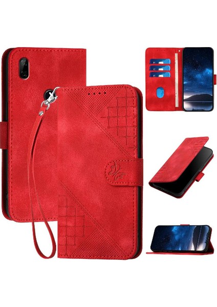 Huawei P Akıllı Z Için Flip Case Kabartmalı Kelebek Yüksek Kaliteli Deri ve (Yurt Dışından)