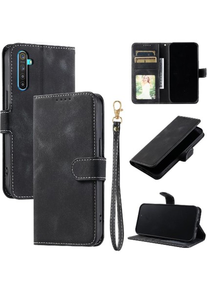 Realme 6 Pu Deri Cüzdan Kart Yuvaları Için Flip Case Bilek Kayışı Manyetik (Yurt Dışından) indirimleri