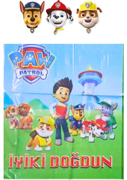 Ngüzel Party Paw Patrol Iyi Ki Doğdun Masa Örtüsü