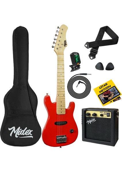 CEG-30RD Amfili Full 1/4 30 İnç Elektro Gitar Seti RED