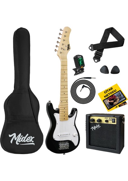 CEG-30WB Amfili Full 1/4 30 İnç Elektro Gitar Seti White Black