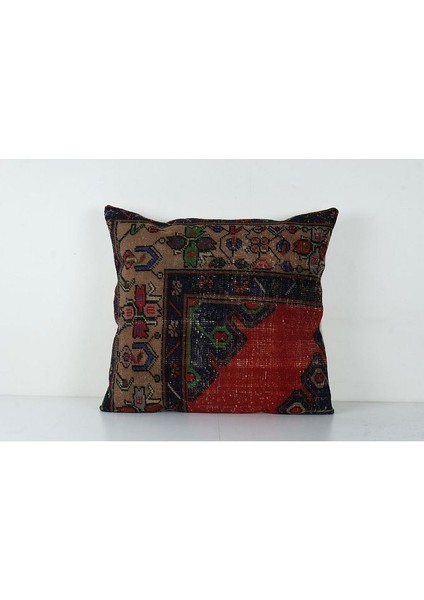 Kahverengi Renkli Geometrik El Dokuma Kilim Kırlent Kılıf 70 x 70 cm